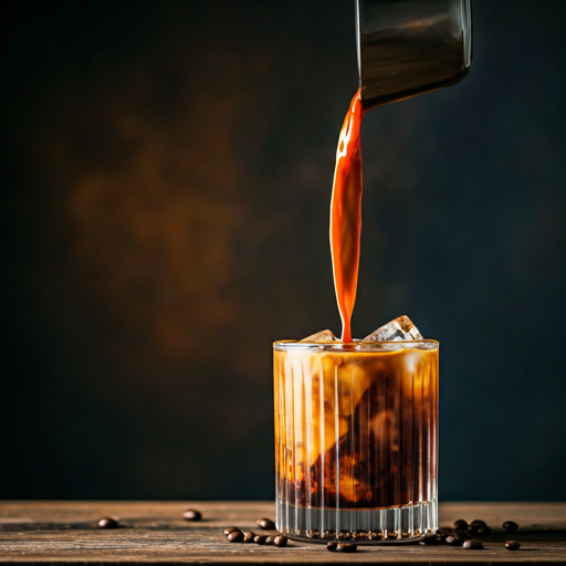 Espresso pouring into glass